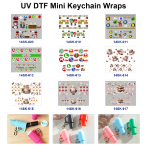 Wholesale 2/4/8pcs Retro Game Christmas Dessert Print Mini Cup Keychain Sticker OLY Exclusive