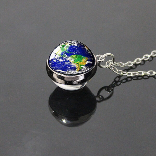 Wholesale Trendy Glass Pendant Necklace with Starry Sky Pattern Jewelry Accessory for Gift Boutique Resale