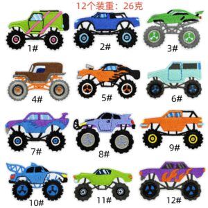 Cartoon car cloth sticker set 12 pieces