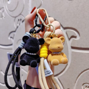oly-bada232c04b4a7de00522847fa5bbbab Wholesale Flocked Crown Bear Couple Keychain Pendant Creative Car Key Decorative Accessory Gift