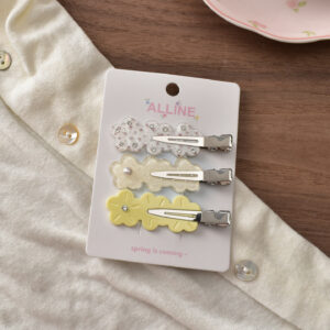 6# yellow flower type seamless clip-3pcs