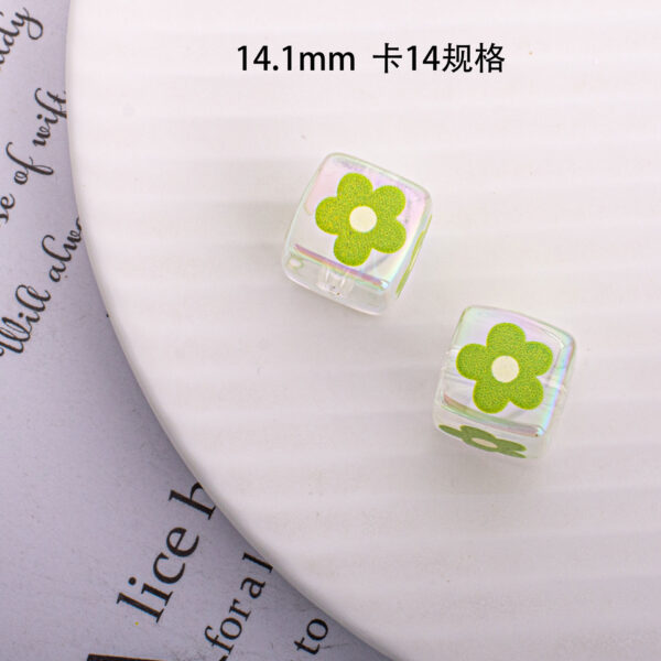 oly-bb057b9fb1ce78acf6cecca4cbf730eb Wholesale 14mm Blue UV Plated Acrylic Dice Beads for DIY Jewelry Trendy Loose Beads for Keychain Accessories