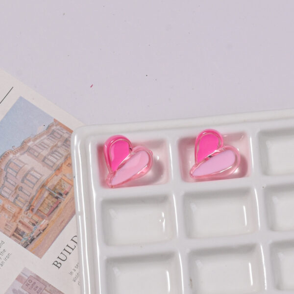 Wholesale Electroplated Acrylic Heart Beads DIY Phone Chain Bag Charm Jewelry Accessory Craft Supply