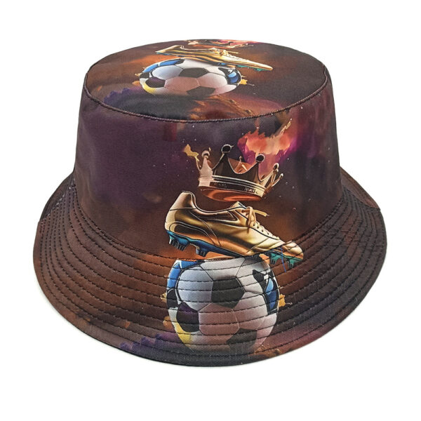 Wholesale Football Print Bucket Hat Trendy Double Sided Sun Protection Hat for Outdoor Sports
