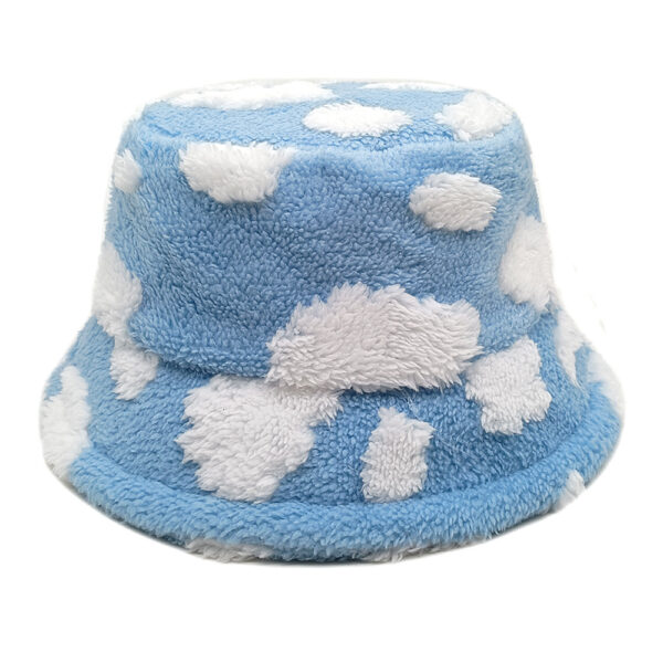 oly-bb249583f9b3dc2caecd97f68b4499dd Wholesale Blue Sky White Clouds Plush Fisherman Hat Winter Everyday Fashion Accessory