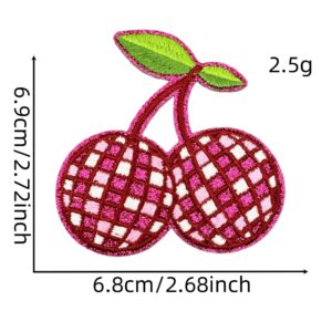 Glitter plaid fruit cloth sticker 3#