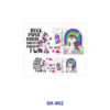 Wholesale 8pcs Fantasy Creature Rainbow Hand Drawn Figure Casual Text Decor Mini Cup Keychain Sticker OLY Exclusive