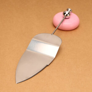 Stainless steel pizza shovel-serrated tip shovel / Silver