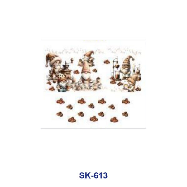 Wholesale 8pcs Cute Illustrated Doll Heart Sunflower Gnome Butterfly Coffee Maternal Decor Mini Cup Keychain Sticker OLY Exclusive