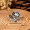 Wholesale Vintage Leaf Ring Adjustable Silver Alloy Ring Fashion Accessory Boutique Resale