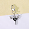 Wholesale Zinc Alloy Gothic Skull Love Wings Cross Pendant Keychain Chic Car Key Accessory