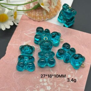 Translucent blue / Bear pendant (single)
