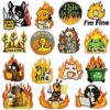 Wholesale Cartoon Flame Dog Embroidered Iron On Patch Polyester Decorative Accent for Clothing Resale