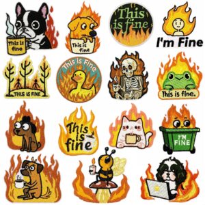 oly-bbe34b0873db27806161499d2548b2db Wholesale Cartoon Flame Dog Embroidered Iron On Patch Polyester Decorative Accent for Clothing Resale