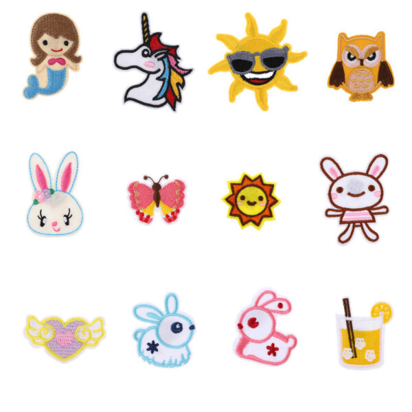 Wholesale Polyester Iron-On Embroidery Patches - Cute Floral Butterfly Designs for DIY Bag Decoration, Gift, Resale