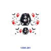 Wholesale 8pcs Gothic Girl Black Rose Mini Cup Keychain Sticker