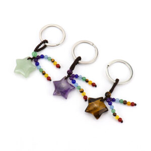 oly-bbff09bb6628e5933b0e8dfb225c9ccc Wholesale Natural Amethyst Crystal Star Keychain Pendant Colorful Gemstone Bag Charm Decorative Accessory