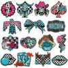 oly-bc164c4d7abf498577d833482f6c8a38 Wholesale Western Style Skull Checkerboard Embroidered Patches 15pc Set for DIY Decorative Accent