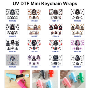 Wholesale 8pcs Gothic Girl Black Rose Mini Cup Keychain Sticker