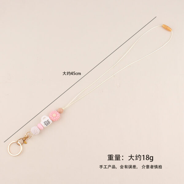 Wholesale Silicone Beaded Lanyard Keychain  Chic ID Badge or Cup Charm for Everyday Accessory