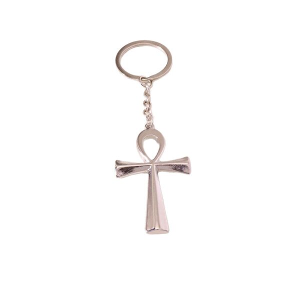 oly-bc766041e5f2900b192d9ad9203b4c5b Wholesale Silver Cross Keychain Pendant Ancient Egyptian Style Car Key Accessory Bag Charm