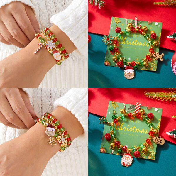 oly-bc790c8956fc05822365eaeef91cf50b Wholesale Christmas Alloy Bracelet Set Snowman Snowflake Santa Pendant, Gift Idea