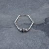 oly-bc96c938ed5a530bd75c536e80bf8d88 Wholesale Silver Hexagonal Bee Ring, Retro Alloy Fashion Accessory, Boutique Resale Jewelry