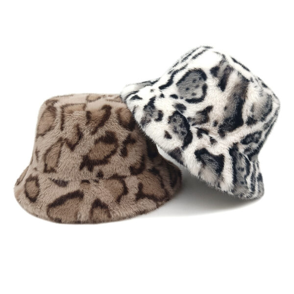 Wholesale Chic Leopard Plush Bucket Hat for Women Winter Sun Protection Boutique