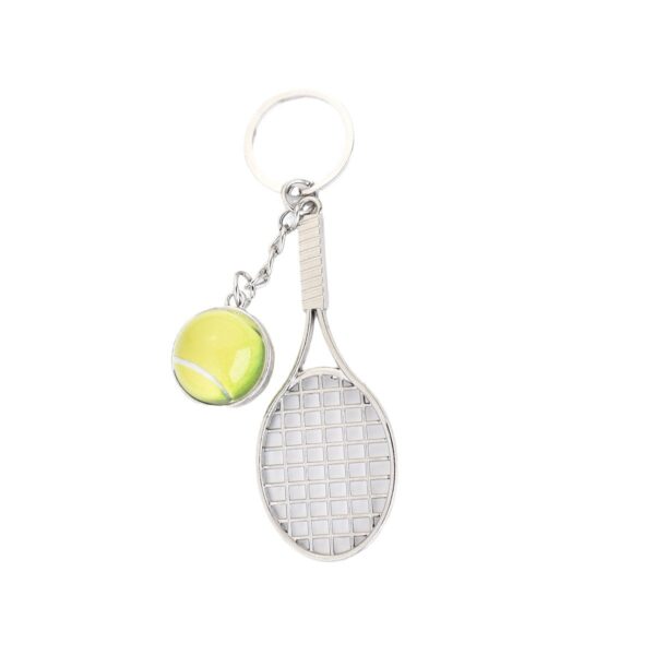 Wholesale Metal Luminous Tennis Racket Keychain Gift for Fans and Car Key Accessory