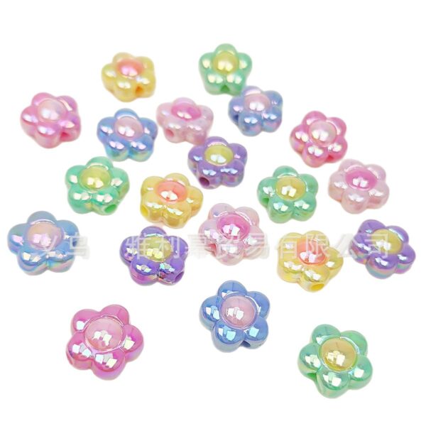 oly-bcaa13992af3b68f60a9507712f370ac Wholesale Sweet Candy Color Acrylic Flower Beads 5 Petal Shape Loose Beads for DIY Keychain Bag Charm and Jewelry Making Supplies