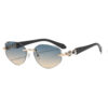 oly-bcb6f70798ff82b71c82c7f00d65ac67 Wholesale Rimless Polygon Sunglasses for Women UV400 Black Gray Trendy Street Style Sunglasses for Resale