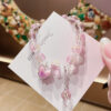 oly-bccbe53fe8c716911b6ab65162684585 Wholesale Butterfly Pattern Glass Beaded Bracelet Handmade Fashion Jewelry Accessory Gift