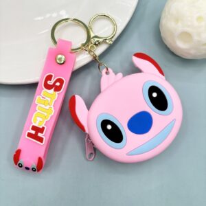 Coin purse - stitch (leather cord style) - pink