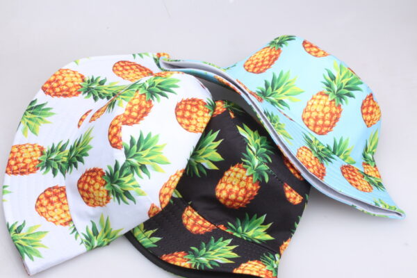oly-bcd5a82e4ec8d67611f2a1c6a796ae2d Wholesale Acrylic Fiber Double-Sided Pineapple Print Fisherman Hat Trendy Summer Sun Hat for Women, Resale