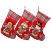oly-bcd9cb65200d13605cd273ab6ee53246 Wholesale 3D Large Christmas Stocking with Santa and Plaid Pattern Festive Holiday Decor for Gift Giving