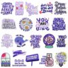 Wholesale Trendy Inspirational English Embroidered Patches Purple Decorative Clothing Stickers for Resale