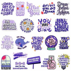 oly-bce454234c3826fa73dab56a129143be Wholesale Trendy Inspirational English Embroidered Patches Purple Decorative Clothing Stickers for Resale