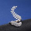 oly-bcf749c8c6efef31ba2d7d9823f480c7 Wholesale Alloy White Gold Leaf Ring Adjustable Women's Jewelry Accessory