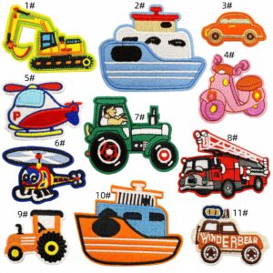 Cartoon car cloth patch set of 11 pieces