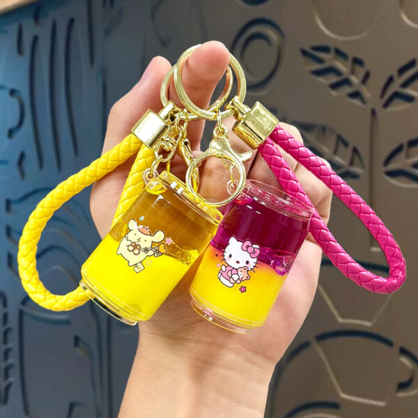Wholesale Acrylic Crushed Ice Oil-In Keychain Cute Cartoon Design Business Gift Boutique Keychain Accessory OLY Exclusive