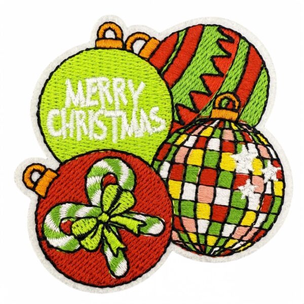 Wholesale Embroidery Thread Green Christmas Cartoon Iron-On Patches for Holiday Decoration