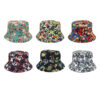 Wholesale Cartoon Skull Print Fisherman Hat Sunscreen Summer Cap for Men Women
