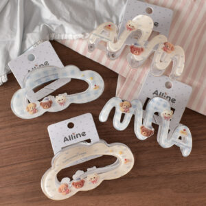 Wholesale Acrylic Hair Claw Clip with Cute Bear Nightcap Design Chic Fashion Accessory for Women