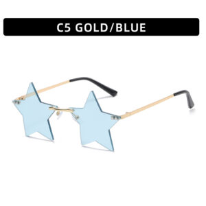 C5-gold frame light blue pieces