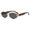 oly-bd6012e752553d32428eed2a682f681c Wholesale Y2K Frameless Sunglasses Gold Frame Gray Lens Fashion Street Style Outdoor Sun Protection