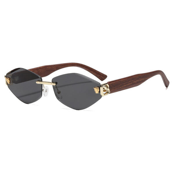 oly-bd6012e752553d32428eed2a682f681c Wholesale Y2K Frameless Sunglasses Gold Frame Gray Lens Fashion Street Style Outdoor Sun Protection
