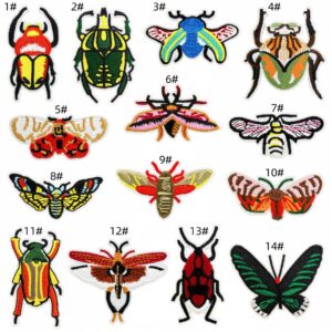 14-piece colorful insect patchwork set