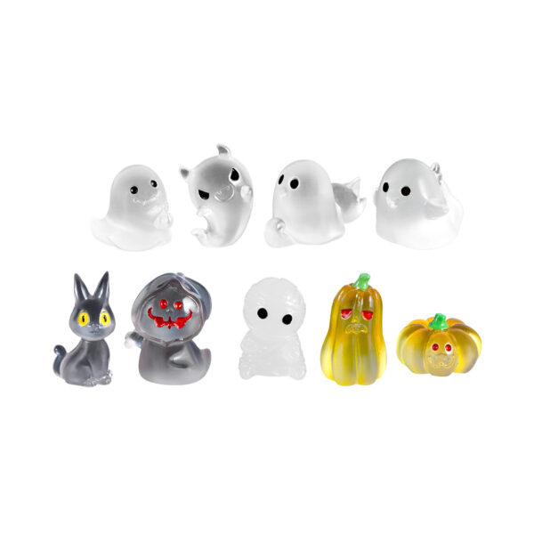 Wholesale Resin Halloween Luminous Ghost Pumpkin Figurine Decorative Ornament Gift
