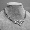 Wholesale Trendy Heart Cutout Flame Necklace Alloy Electroplated Unisex Fashion Jewelry Accessory Boutique Resale