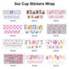 Wholesale 8pcs Cute Pastel Teddy Bear 3oz Cup Stickers Wrap OLY Exclusive